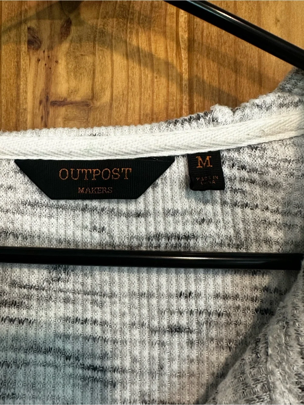Outpost Men's Heather Light Gray Quarter-Zip Hooded Sweater